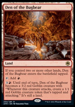 Den of the Bugbear (Promo Pack) [Dungeons & Dragons: Adventures in the Forgotten Realms Promos] Magic: The Gathering