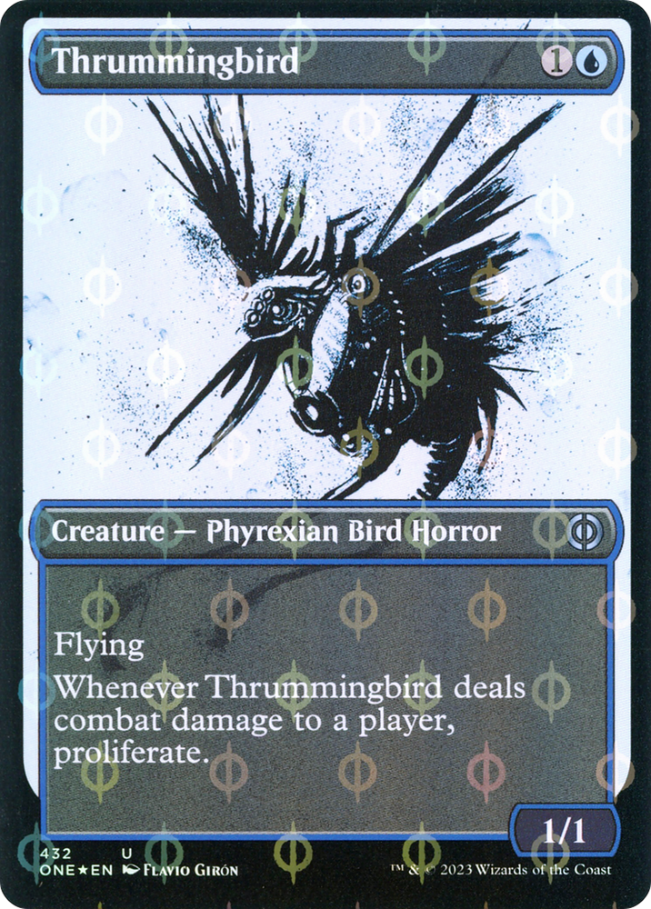 Thrummingbird (Showcase Ichor Step-and-Compleat Foil) [Phyrexia: All Will Be One] Magic: The Gathering