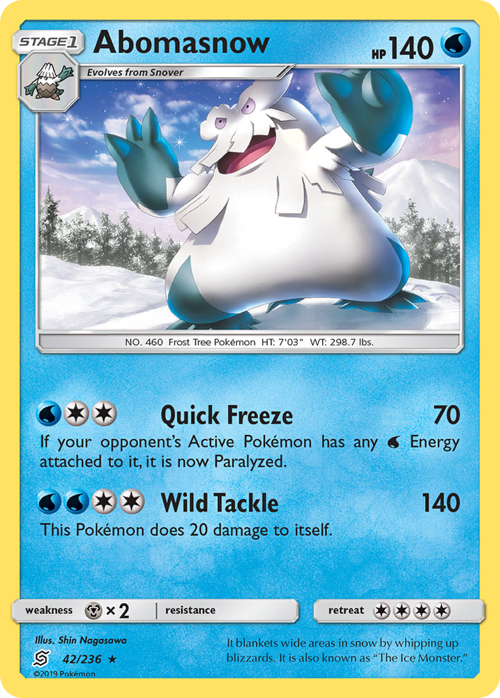 Abomasnow (42/236) [Sun & Moon: Unified Minds] Pokémon