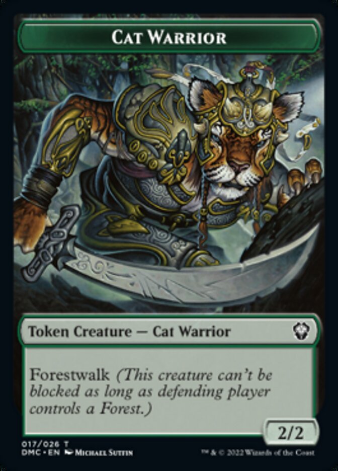 Saproling // Cat Warrior Double-Sided Token [Dominaria United Tokens] Magic: The Gathering