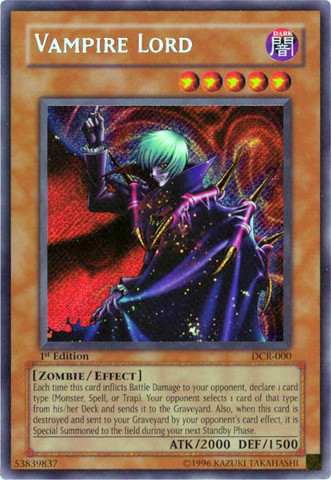 Vampire Lord [DCR-000] Secret Rare Yu-Gi-Oh!