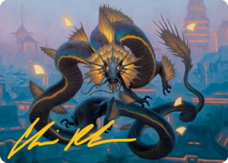 Ao, the Dawn Sky 1 Art Card (Gold-Stamped Signature) [Kamigawa: Neon Dynasty Art Series] Magic: The Gathering