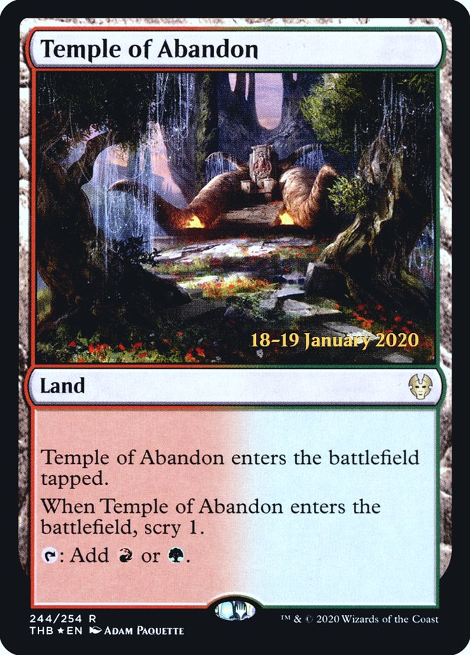 Temple of Abandon [Theros Beyond Death Prerelease Promos] Magic: The Gathering