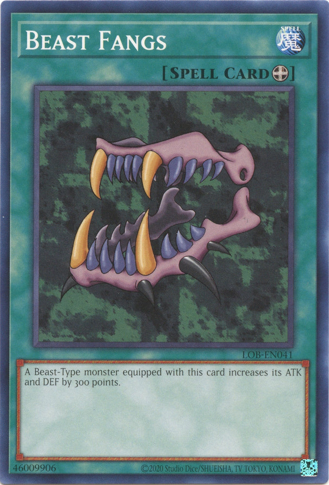 Beast Fangs (25th Anniversary) [LOB-EN041] Common Yu-Gi-Oh!