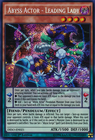 Abyss Actor - Leading Lady [DESO-EN021] Secret Rare Yu-Gi-Oh!