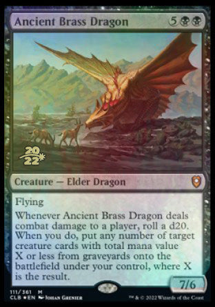 Ancient Brass Dragon [Commander Legends: Battle for Baldur's Gate Prerelease Promos] Magic: The Gathering