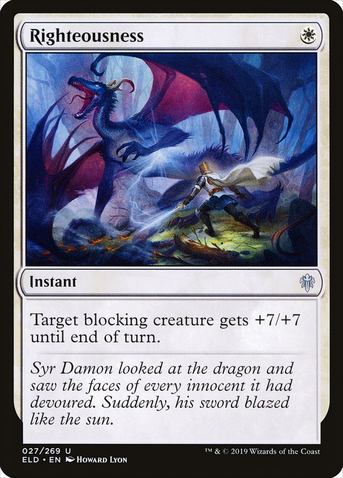 Righteousness [Throne of Eldraine] Magic: The Gathering