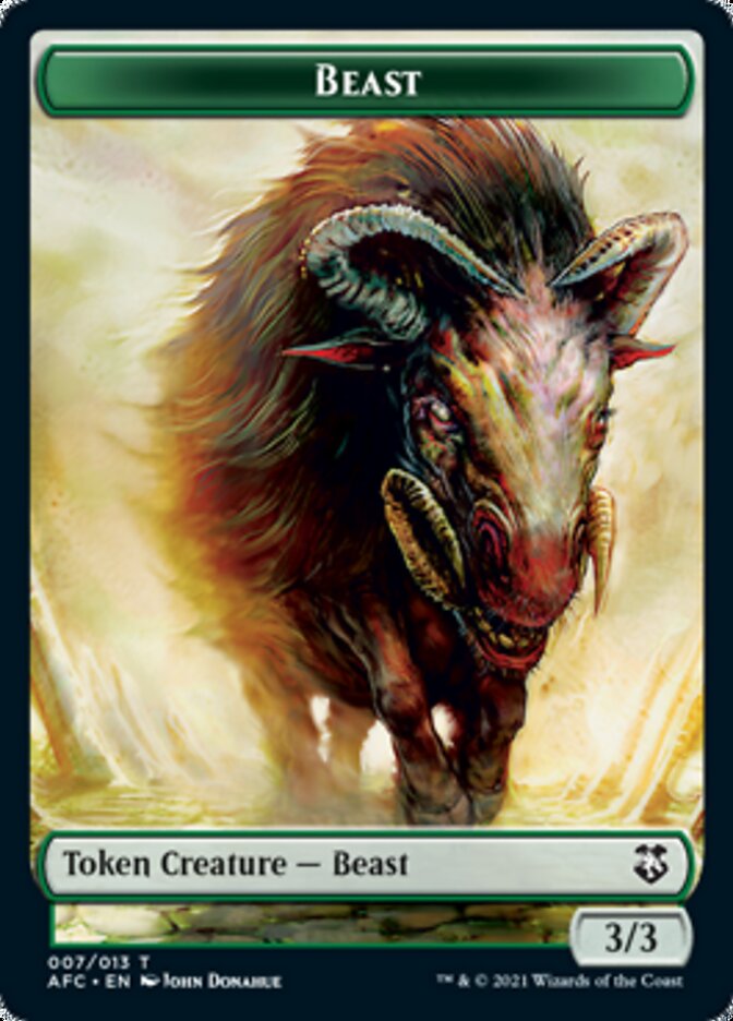Beast // Dragon Spirit Double-Sided Token [Dungeons & Dragons: Adventures in the Forgotten Realms Commander Tokens] Magic: The Gathering