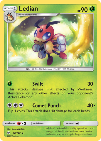 Ledian (10/147) [Sun & Moon: Burning Shadows] Pokémon