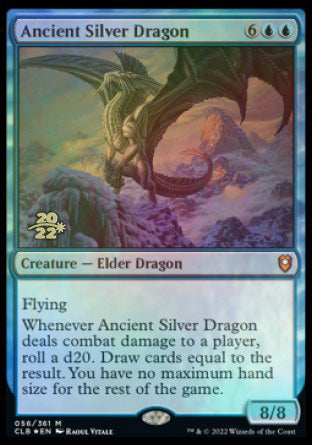 Ancient Silver Dragon [Commander Legends: Battle for Baldur's Gate Prerelease Promos] Magic: The Gathering
