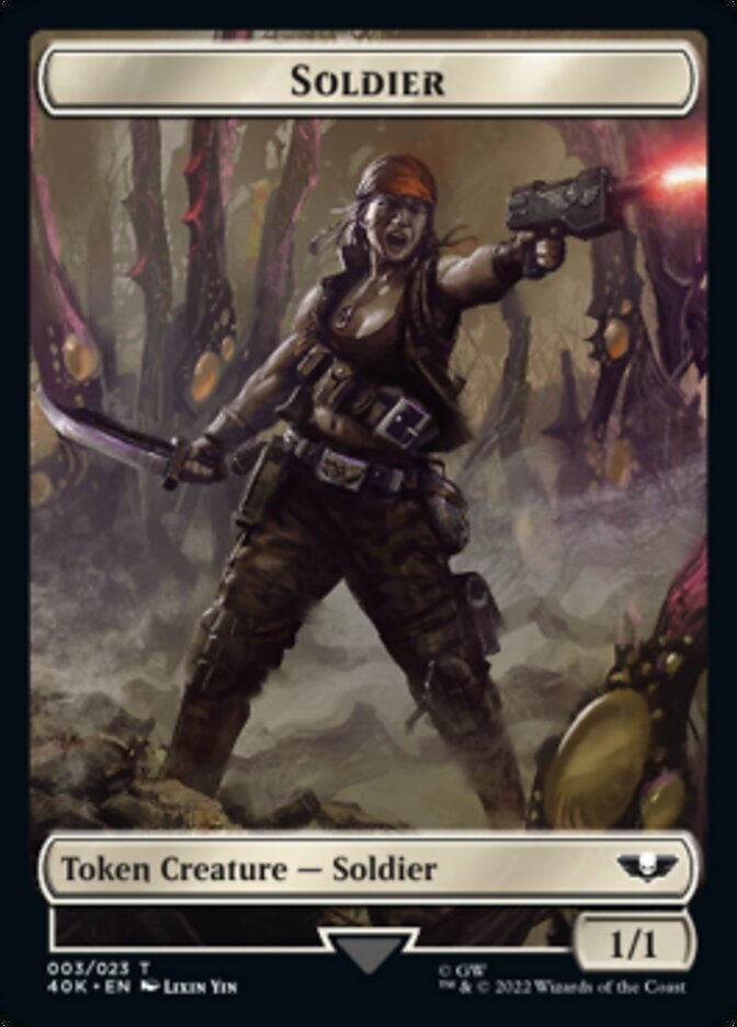 Soldier (003) // Sicarian Infiltrator Double-Sided Token [Warhammer 40,000 Tokens] Magic: The Gathering