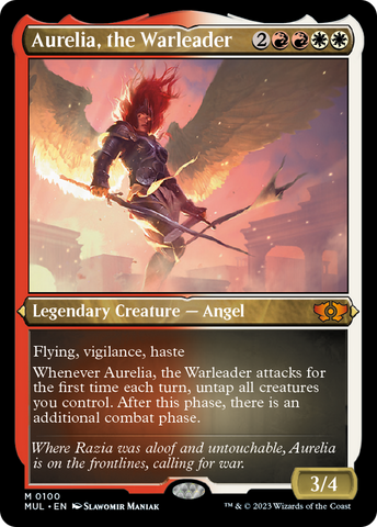 Aurelia, the Warleader (Foil Etched) [Multiverse Legends] Magic: The Gathering