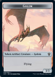 Golem (025) // Thopter Double-Sided Token [Commander 2021 Tokens] Magic: The Gathering