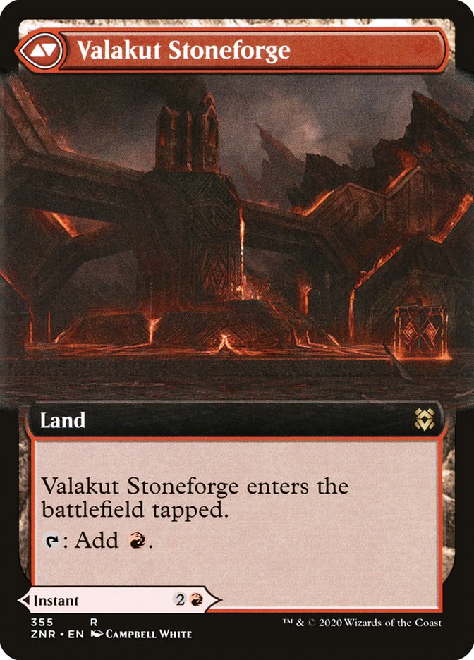Valakut Awakening // Valakut Stoneforge (Extended Art) [Zendikar Rising] Magic: The Gathering