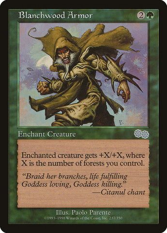 Blanchwood Armor [Urza's Saga] Magic: The Gathering
