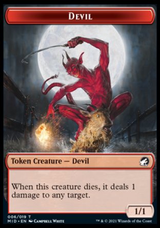 Wolf // Devil Double-Sided Token [Innistrad: Midnight Hunt Tokens] Magic: The Gathering