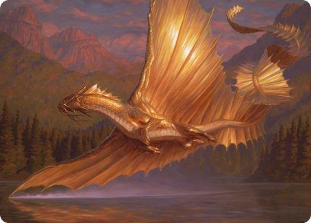 Adult Gold Dragon Art Card [Dungeons & Dragons: Adventures in the Forgotten Realms Art Series] Magic: The Gathering
