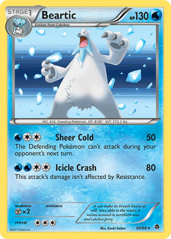 Beartic (30/98) (Cosmos Holo) (Blister Exclusive) [Black & White: Emerging Powers] Pokémon