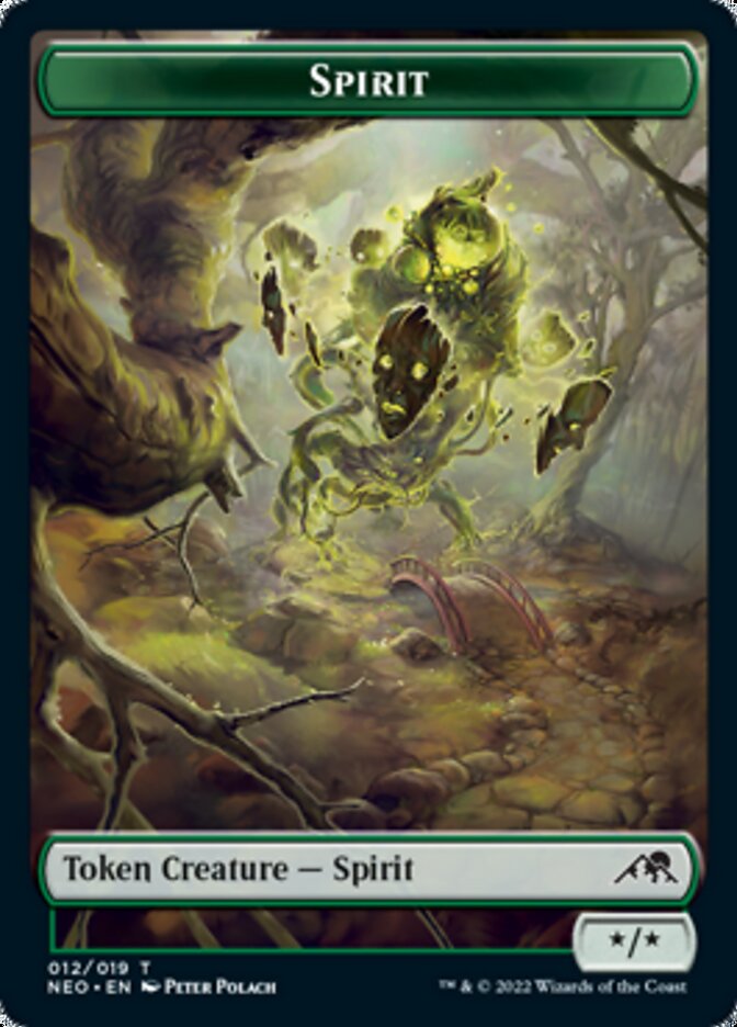 Spirit (002) // Spirit (012) Double-Sided Token [Kamigawa: Neon Dynasty Tokens] Magic: The Gathering