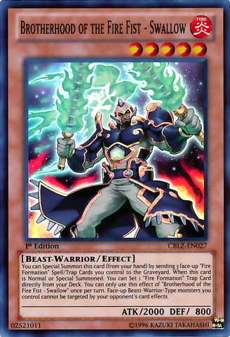 Brotherhood of the Fire Fist - Swallow [CBLZ-EN027] Super Rare Yu-Gi-Oh!