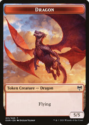Elf Warrior // Dragon Double-Sided Token [Kaldheim Tokens] Magic: The Gathering