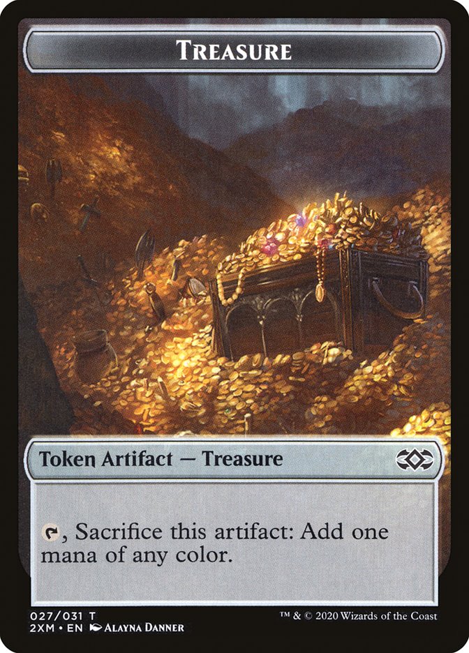 Elemental // Treasure Double-Sided Token [Double Masters Tokens] Magic: The Gathering