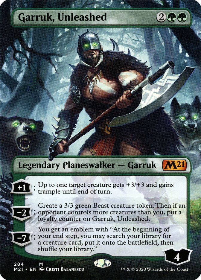 Garruk, Unleashed (Borderless) [Core Set 2021] Magic: The Gathering