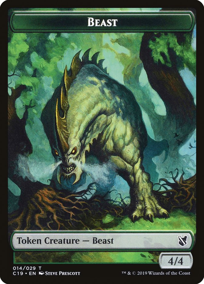 Beast (014) // Wurm Double-Sided Token [Commander 2019 Tokens] Magic: The Gathering