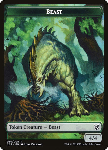 Beast (014) // Wurm Double-Sided Token [Commander 2019 Tokens] Magic: The Gathering