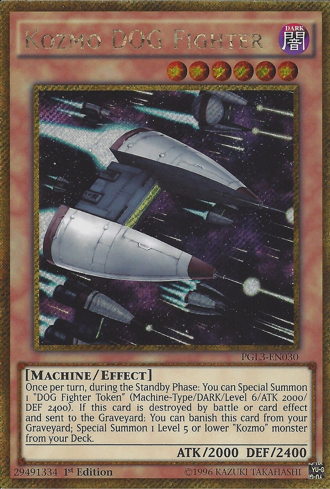 Kozmo Dog Fighter [PGL3-EN030] Gold Secret Rare Yu-Gi-Oh!