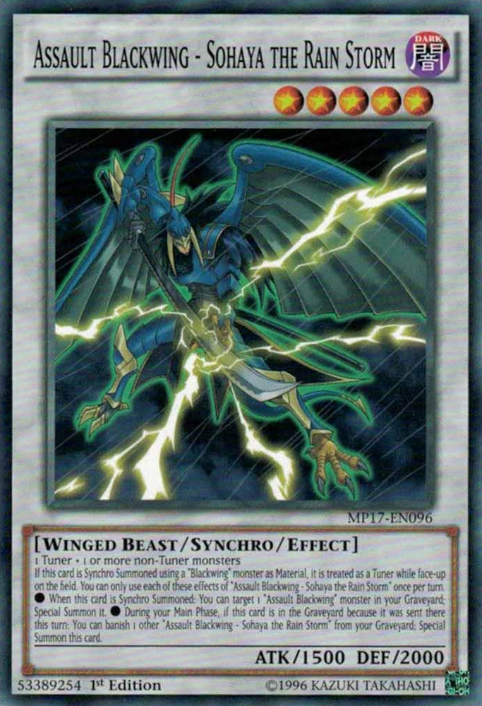 Assault Blackwing - Sohaya the Rain Storm [MP17-EN096] Common Yu-Gi-Oh!