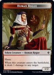 Human Rogue // Food (16) Double-Sided Token [Throne of Eldraine Tokens] Magic: The Gathering