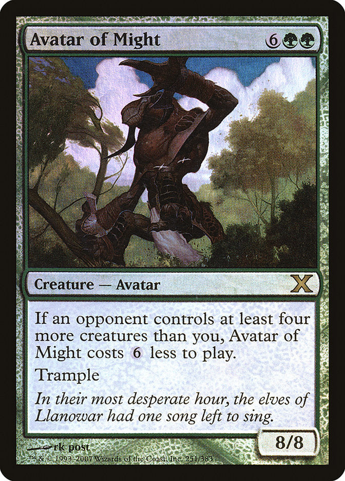 Avatar of Might (Premium Foil) [Tenth Edition] Magic: The Gathering