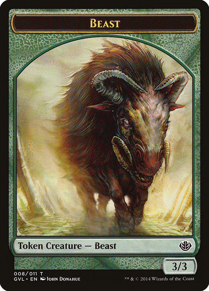 Beast Token (008/011) (Garruk vs. Liliana) [Duel Decks Anthology Tokens] Magic: The Gathering