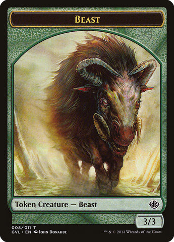 Beast Token (008/011) (Garruk vs. Liliana) [Duel Decks Anthology Tokens] Magic: The Gathering