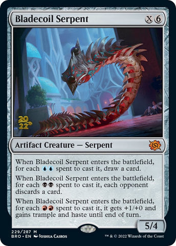 Bladecoil Serpent [The Brothers' War Prerelease Promos] Magic: The Gathering