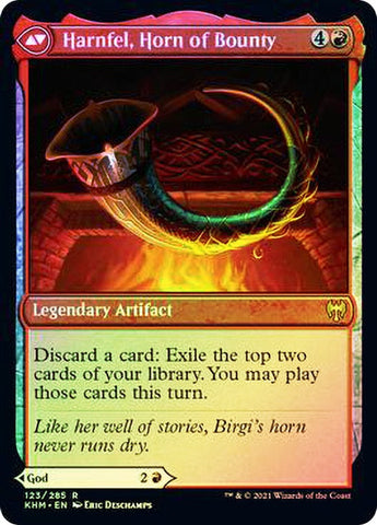Birgi, God of Storytelling // Harnfel, Horn of Bounty [Kaldheim Prerelease Promos] Magic: The Gathering