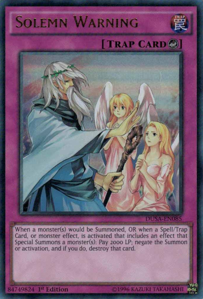 Solemn Warning [DUSA-EN085] Ultra Rare Yu-Gi-Oh!