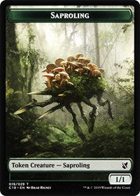 Saproling // Morph Double-Sided Token [Commander 2019 Tokens] Magic: The Gathering