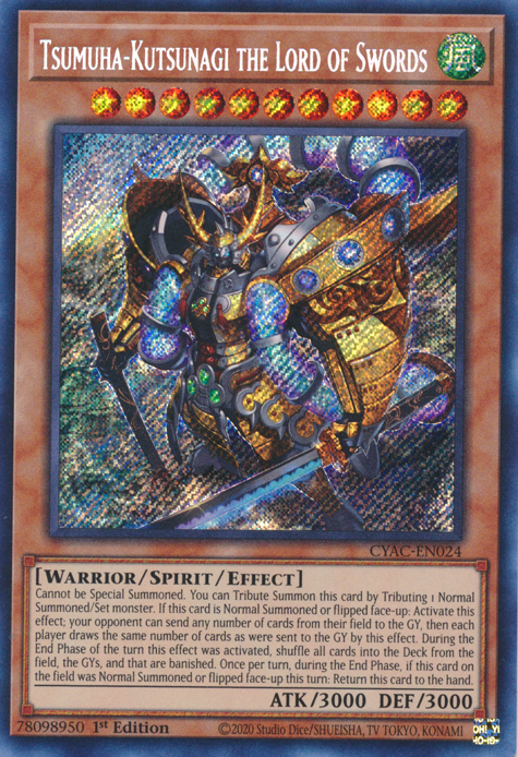 Tsumuha-Kutsunagi the Lord of Swords [CYAC-EN024] Secret Rare Yu-Gi-Oh!
