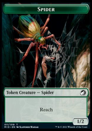 Spider Token [Innistrad: Midnight Hunt Tokens] Magic: The Gathering