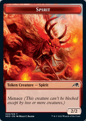 Spirit (002) // Spirit (009) Double-Sided Token [Kamigawa: Neon Dynasty Tokens] Magic: The Gathering