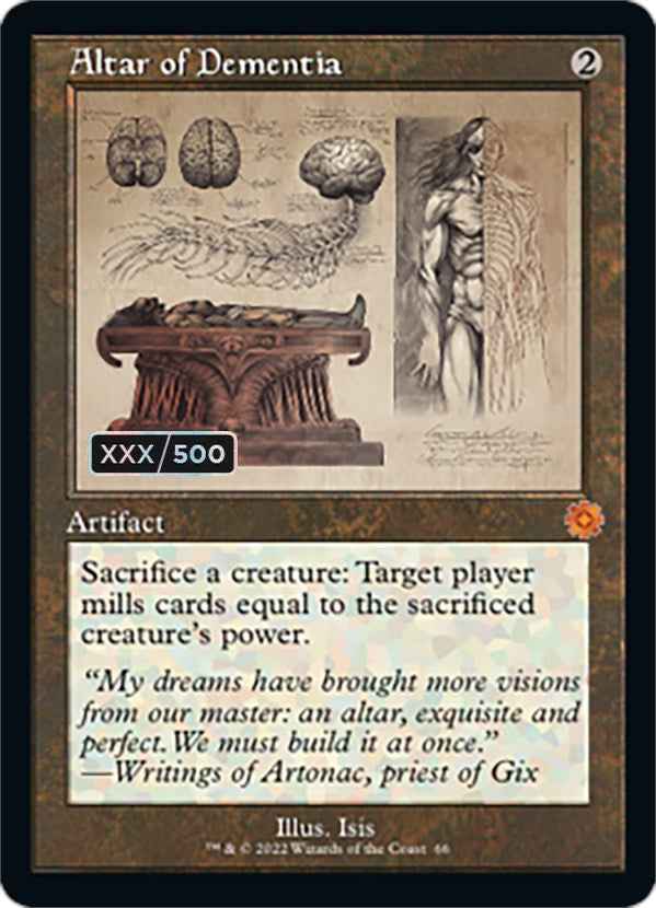 Altar of Dementia (Retro Schematic) (Serial Numbered) [The Brothers' War Retro Artifacts] Magic: The Gathering
