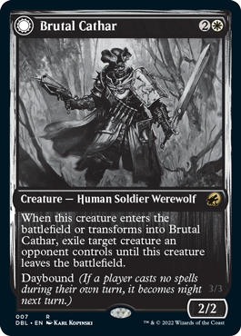 Brutal Cathar // Moonrage Brute [Innistrad: Double Feature] Magic: The Gathering