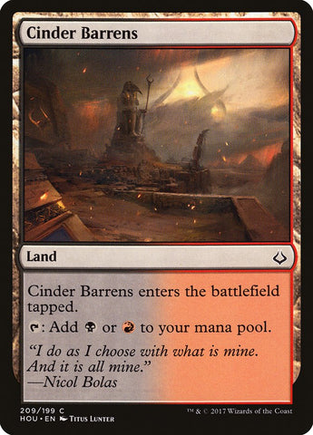 Cinder Barrens [Hour of Devastation] Magic: The Gathering