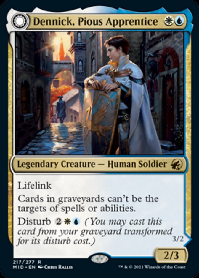 Dennick, Pious Apprentice // Dennick, Pious Apparition [Innistrad: Midnight Hunt] Magic: The Gathering