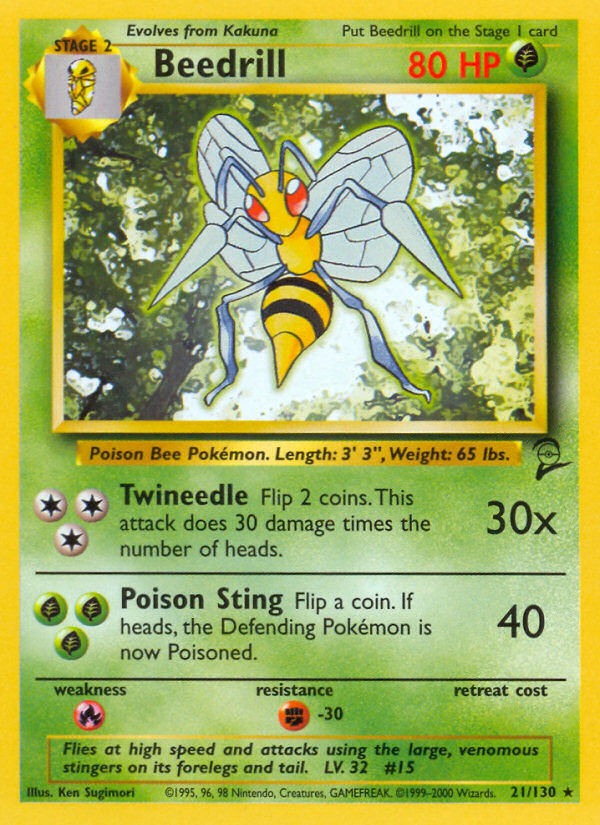 Beedrill (21/130) [Base Set 2] Pokémon
