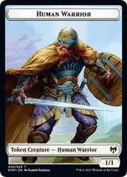 Human Warrior // Zombie Berserker Double-Sided Token [Kaldheim Tokens] Magic: The Gathering