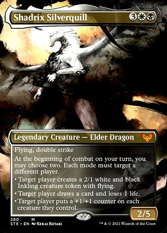 Shadrix Silverquill (Borderless Alternate Art) [Strixhaven: School of Mages] Magic: The Gathering