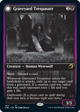 Graveyard Trespasser // Graveyard Glutton [Innistrad: Double Feature] Magic: The Gathering